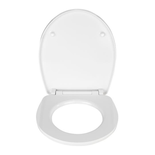 WENKO Original Frog toalettsits, toalettsits med fallskydd, clip-on fäste i rostfritt stål, Duroplast akryl, 39x45 cm Vit