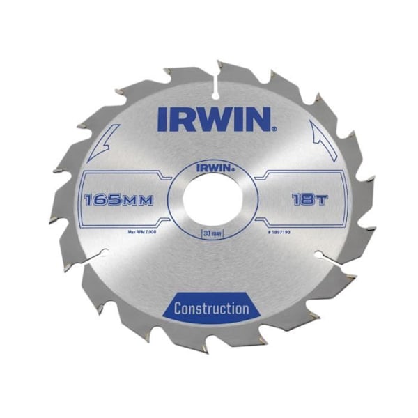 Cirkelsågblad - IRWIN - IRW1897193 - 165 mm - 30 mm - 18 tänder ATB