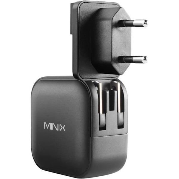 MINIX Universell GaN Laddare med 3 portar Turbo 66W Snabbladdning 2 x USB-C Power Delivery 3.0, 1 x USB-A PD3.0