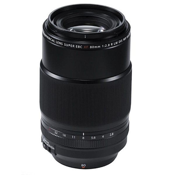 Fujinon XF makroobjektiv 80 mm 80 mm f-2.8 R LM OIS WR Macro Fujifilm X-fäste för X-serien X-A10, X-A2, X-A3, X-A5, X-E2S,... Svart