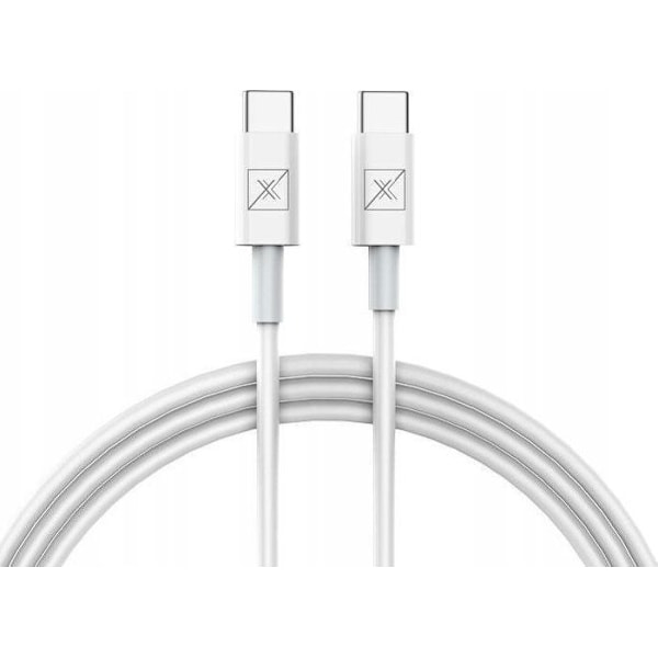 Kabel för data för industrin Maxximus USB-C - USB-C 1 m Vit