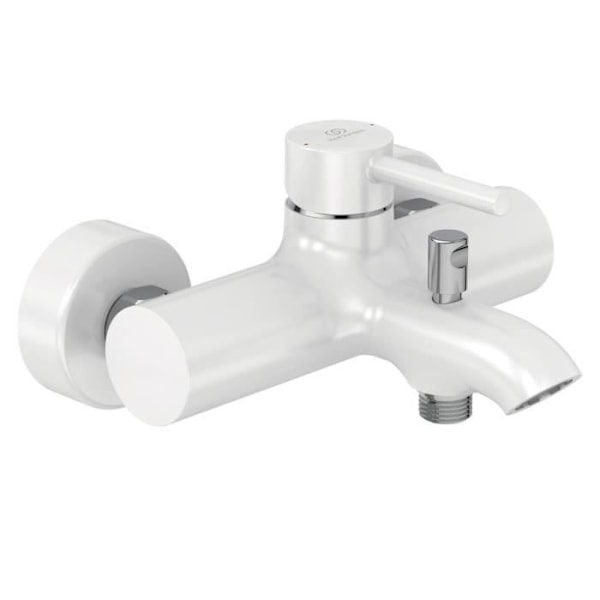 KOLVA White Ideal Standard väggmonterad bad-duschblandare - Vattenbesparande och modern design - 5 års garanti Vit