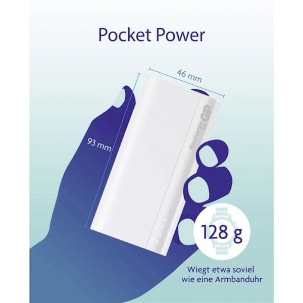 Batteri Power Bank GP Batterier B05A 130B05ABEIGE Li-Ion 5000 mAh 1 st(s)