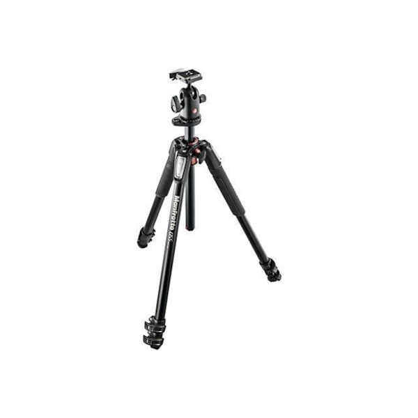Manfrotto 055 stativ - 3 aluminiumsektioner + 3D kulled - Max vikt 8 kg - Integrerad bubbelnivå