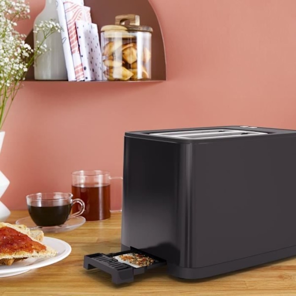Tefal Brödrost 2 skivor svart, digital skärm, 7 rostningsnivåer, 2 favoriter, TT640810