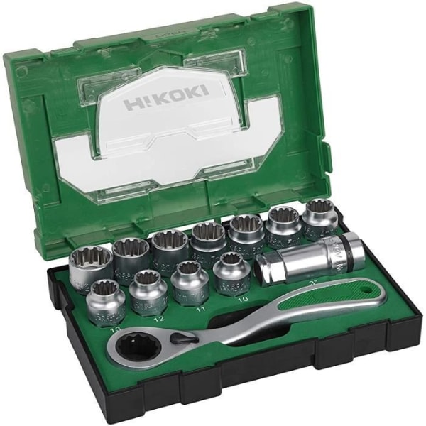 Hitachi hylsnyckel 40030033 13 delar 1-2``(box III) 10W 240V