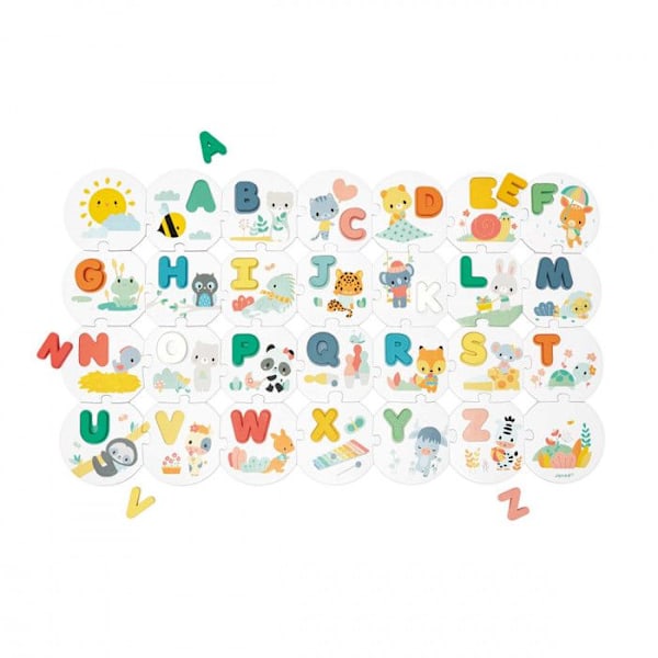 PUZZLE MITT FÖRSTA ALFABET Flerfärgad