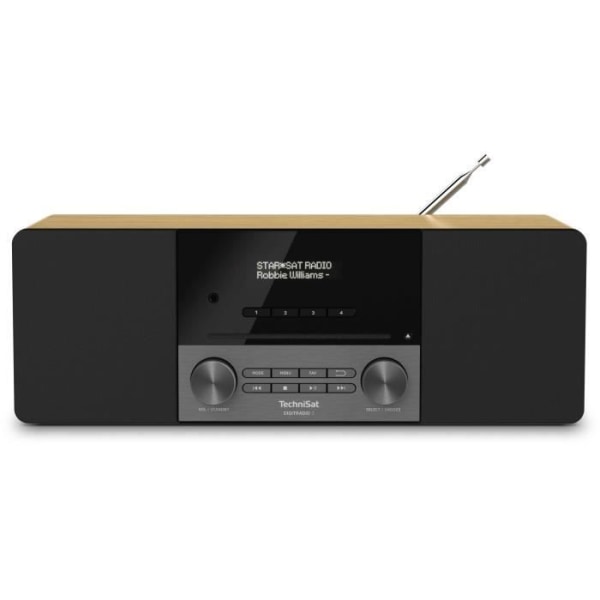 TECHNISAT 3 kompakt stereo digitalradio - DAB+, FM, väckarklocka, dimmer - Svart Svart