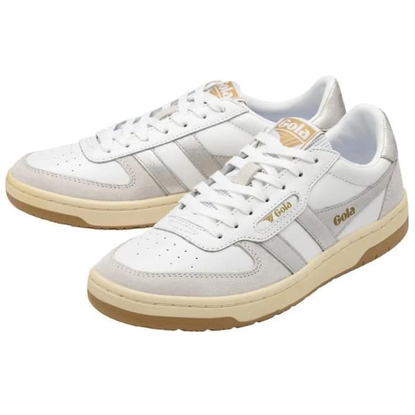 Gola Hawk sneakers i mocka för kvinnor - vit/silver vit/silver 39
