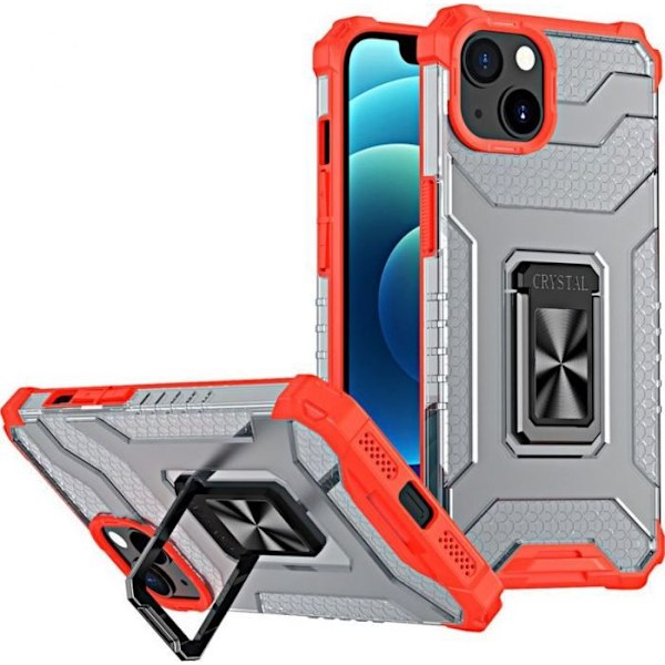 Hurtel Crystal Ring Case hybrid skydd + magnetiskt stativ iPhone 12 mini röd