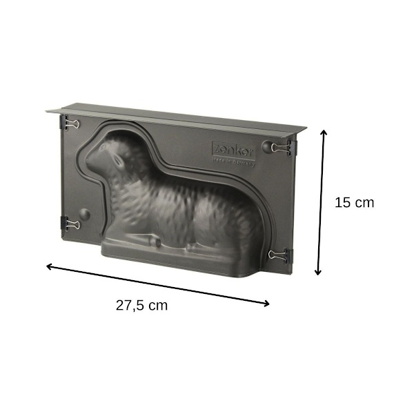 3D Bakform - Zenker - Påsklamm - Stål - 900 ml - Non-stick Teflon Svart