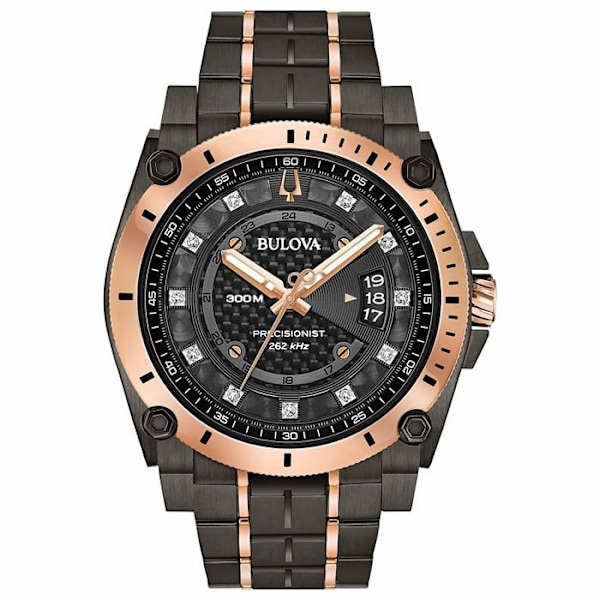 BULOVA-Analog herrklocka med kvartsurverk i rostfritt stål 98D149 Grå