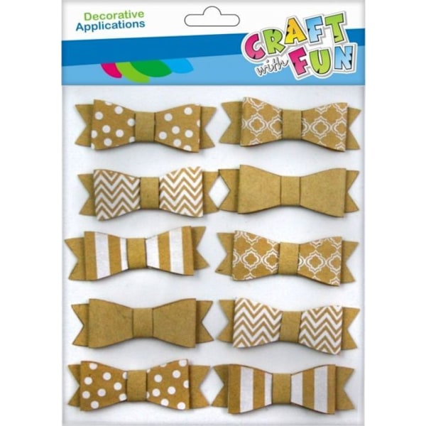 "Borddekorationer - små dekorativa föremål, Pyssla med lust - PAPPER KO1 - CF DEKORATION DEK PAP BOW BOW 10PCS NAT 12/14"