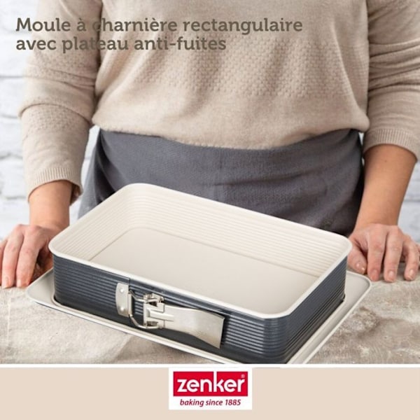 Hinged form - ZENKER - 7821 - Rostfritt Stål - 28x18x7 cm - Non-stick vit svart