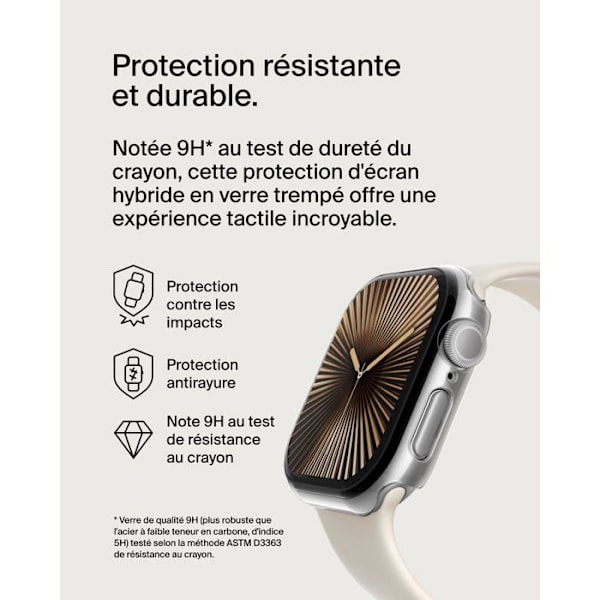 Skärmskydd - BELKIN - TemperedCurve - Apple Watch Series 10 46mm - Härdat glas 9H - 2-i-1