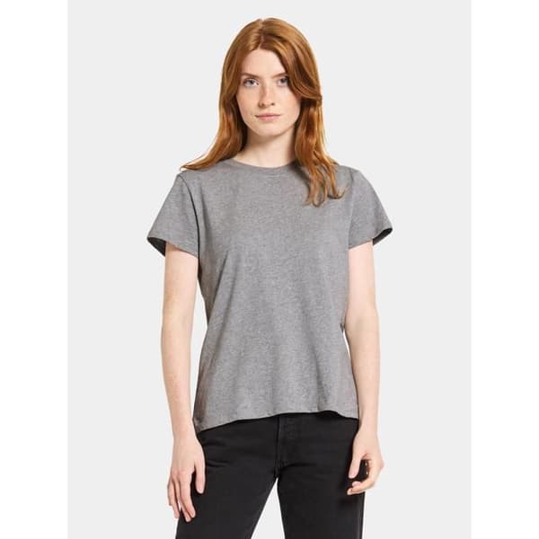 T-shirt dam Didriksons Ingarö gråmelerad 44