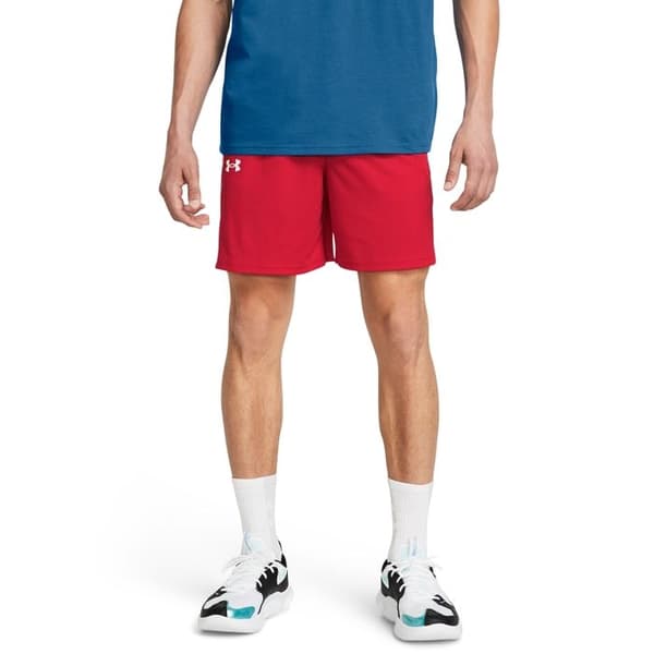 Basketshorts - UNDER ARMOUR - Baseline Zone 7 - Röd - Andningsbar - Elastisk midja röd/vit/vit XL