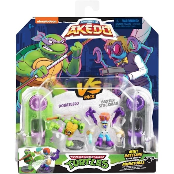 Box of Donatello vs Baxter Stockman-figurer - Akedo - Älgleksaker - Ninja Turtles - Flerfärgad - Blandad Flerfärgad