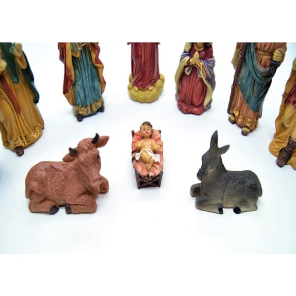 Tjänster 10 julsfigurer 12,5 cm. Julnattscenssbesättning, djurfigurer, Jesu födelse 3 kungar