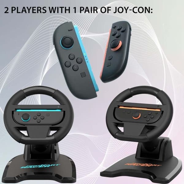 Pack med 2 vikbara rattar för Joy-Con - SUBSONIC - Switch 2 - Switch OLED - Switch Svart