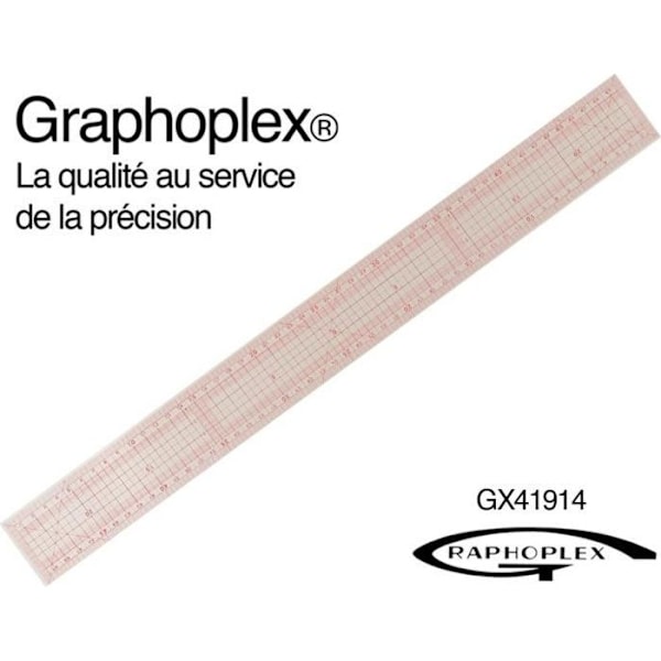 Japansk sömnadsregel 50cm - Graphoplex - Mönsterlayout - Mått av rundningar - Mått av ärmhål