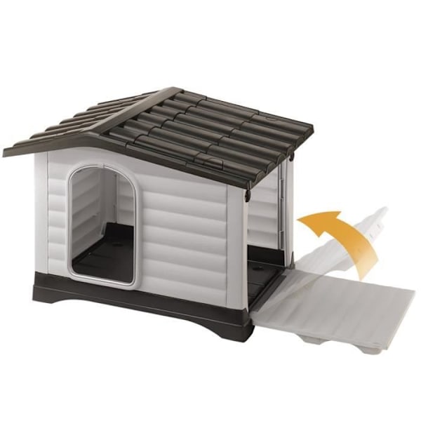 Ferplast Doghouse Villa 70 Grå 73 x 59 x 53 cm 87253099 Brunt och beige