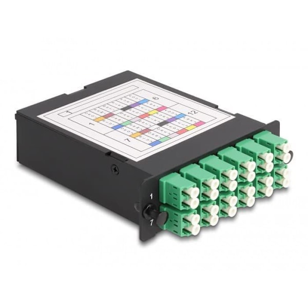 Switch - Ethernet-nav - Delock injektor - 66937 - MPO-Glasfaseroptikkassette - hohe Dichte - LC Duplex SM X 12 - Schwarz