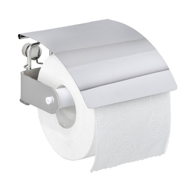 WENKO Premium Plus toalettpappershållare, väggmonterad toalettpappershållare, rostfritt stål, 14x8,5x12,5 cm, blank Lysande