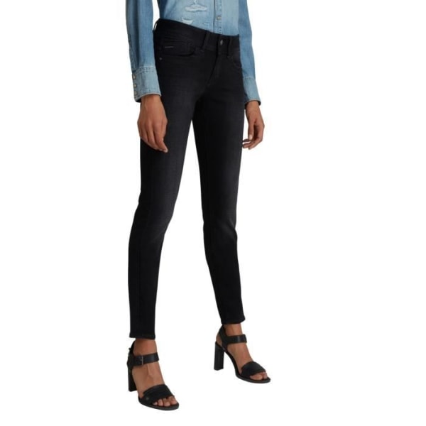 G-Star Lynn skinny jeans för kvinnor - svarta - medelhöga - avancerade sidsömmar - 28x28