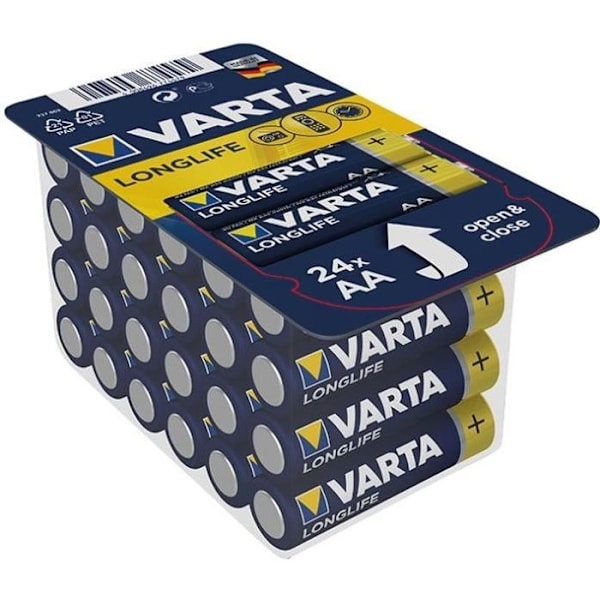 VARTA - Longlife alkaliskt batteri LR06 AA X24 stor