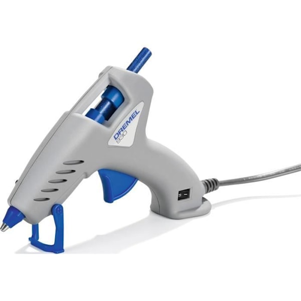 Dremel 930 Hot Glue Gun - Kit med 2 uppvärmningstemperaturer och 18 7 mm limstift Grå och blå