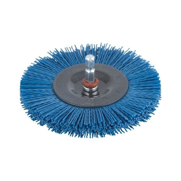 Nylon cirkulär borste - WOLFCRAFT - Ø 100 mm - Blå färg