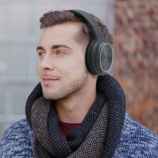 Bluetooth-hörlurar - ANC - Svart - 8H batteritid - Över örat - Inbyggd mikrofon svart