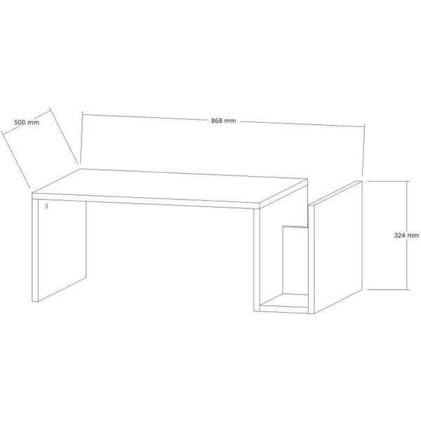 Soffbord - MEMO - Rektangulär - Travertin marmorlook - 86,8 x 32,4 x 50 cm Travertineffekt