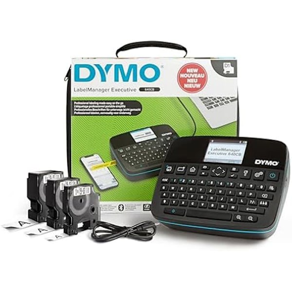 Etikettprinter - DYMO - LabelManager Executive 640 CB - Bärbar - Uppladdningsbar - Färgscreen Svart