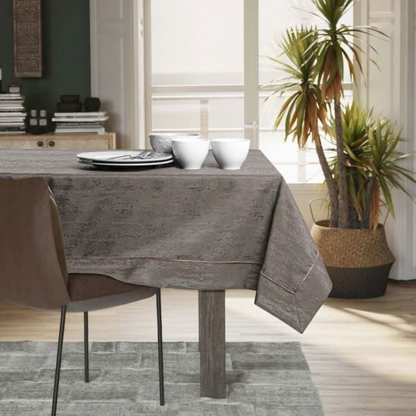 Duk Vesta 140x240 cm brun - fläckbeständig polyester, samtida stil Brun