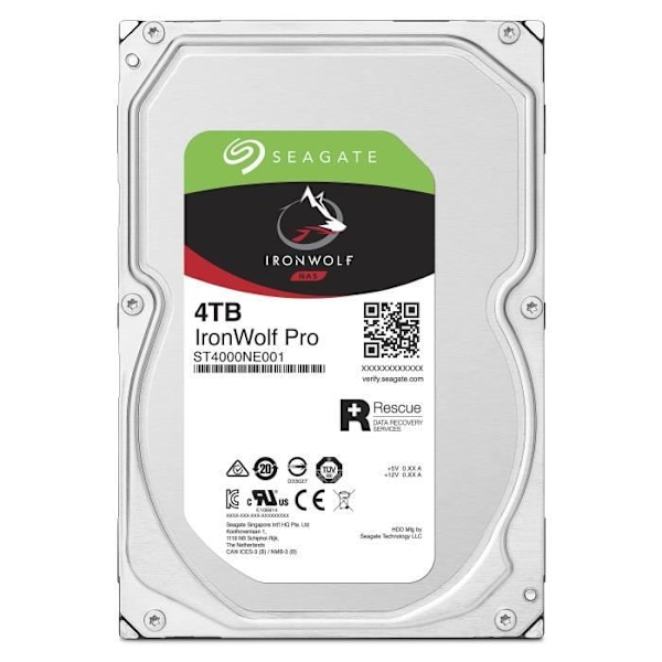 SEAGATE TECHNOLOGY - IronWolf Pro - Intern hårddisk - 4TB - För IronWolf Pro NAS