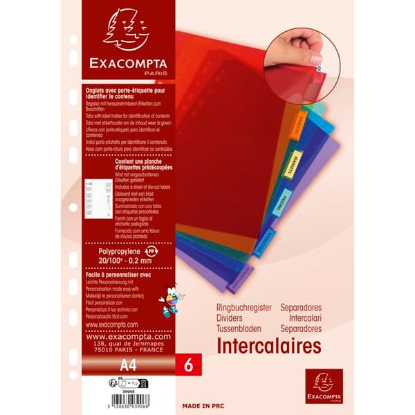 10-pack Intercal.s A4 PP 6 pos. personlig