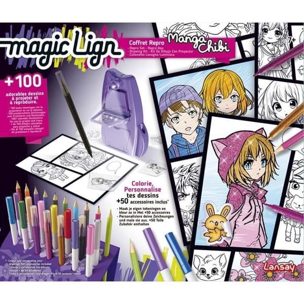 Magic Lign - LANSAY - Repro Manga Chibi box set - 100 illustrationer - Från 7 år