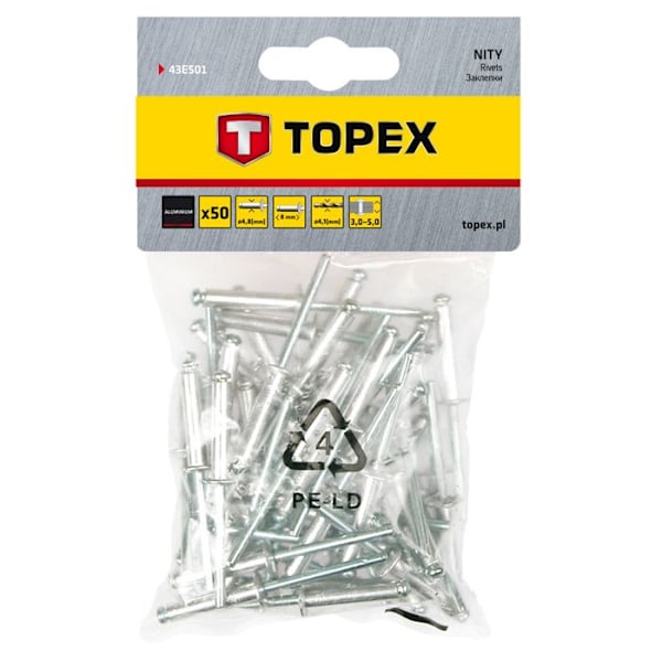 Aluminiumribbets 4,8 x 8,0 mm, 50 st.
