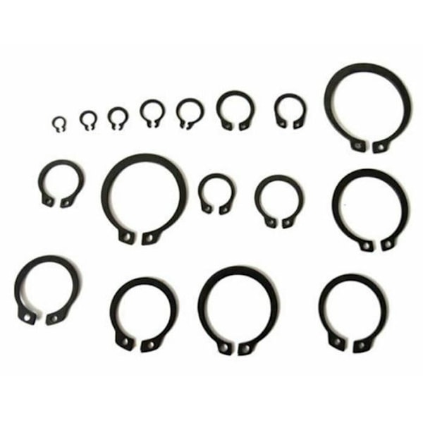 Sortiment av 300 externa låsringar - 3 till 32 mm