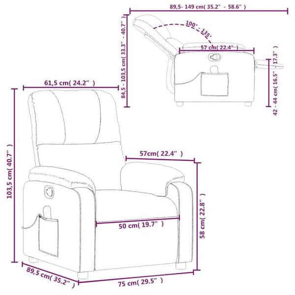 vidaXL massagefåtölj ljusgrå mikrofibertyg 373457