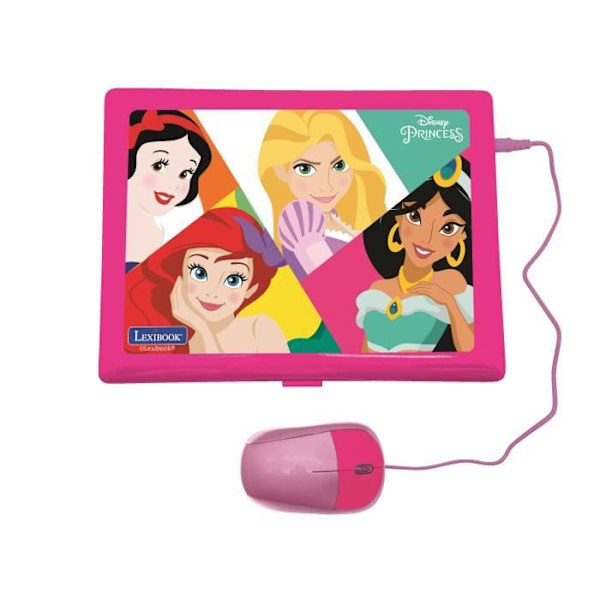 Tvåspråkig pedagogisk dator Disneyprinsessor - LEXIBOK - 124 aktiviteter Rosa