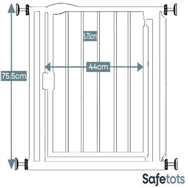 Safetots Auto-Close Safety Gate Extra smal Matt Svart 61cm - 66,5cm Svart