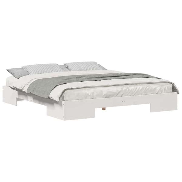 vidaXL Sängram Vit 200 x 200 cm 873017