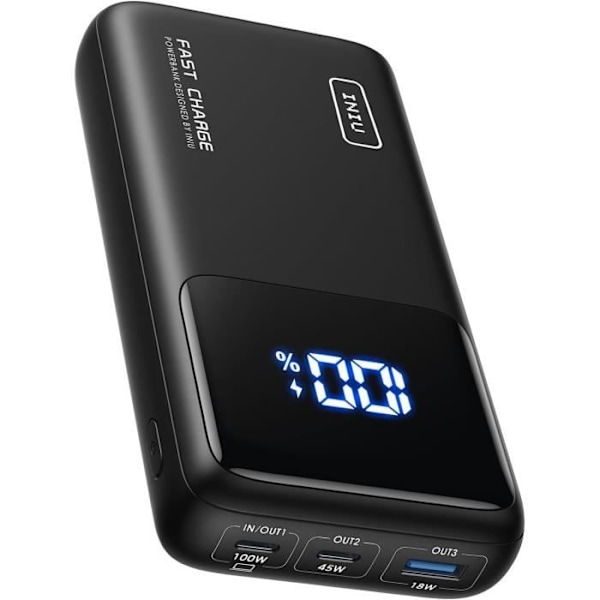 Extern Batteri - INIU - 25000mAh - 100W - Snabb Laddning - USB-C
