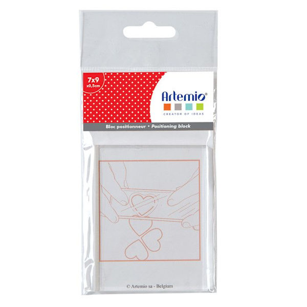 Positioneringsblock - Ej specificerat - 9 x 7 cm - För transparenta stämplar - Blandat - Appliceringsprecision Vit
