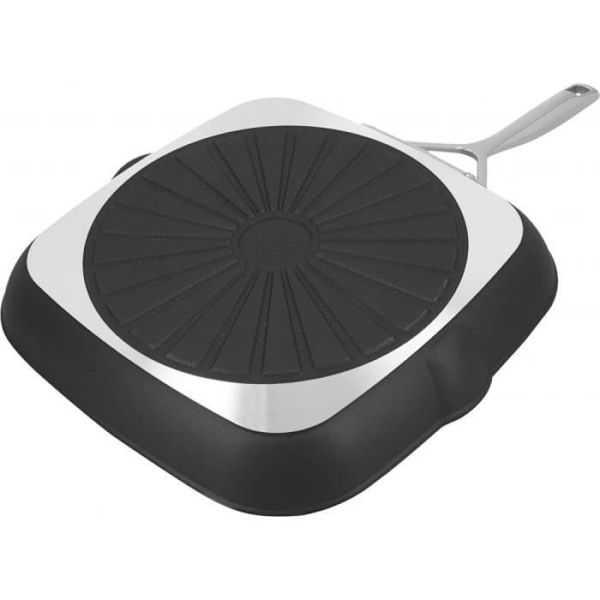 Grillpanna - Demeyere - Alu Pro 5 - 28 x 28 cm - Non-stick - Kompatibel med alla värmekällor Svart