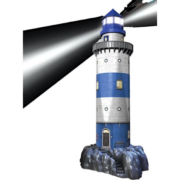 3D Puzzle Illuminated Lighthouse - Ravensburger - 216 bitar - utan lim - Färg LEDs - Blandat - Från 8 år Flerfärgad