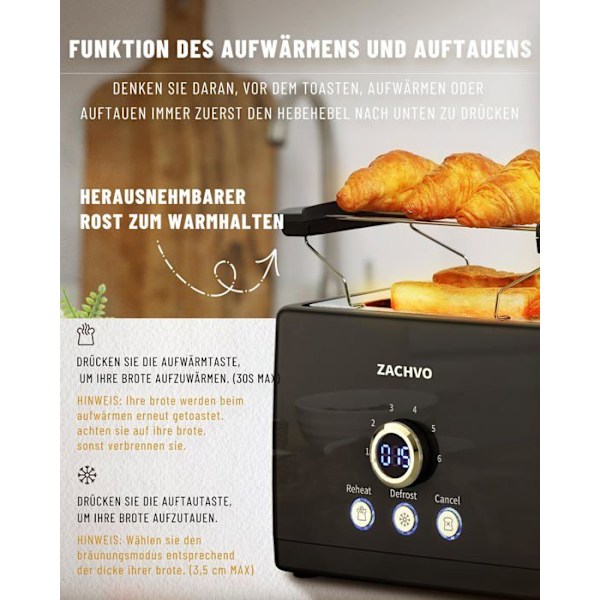 Brödrost - toaster Zachvo - MT-01-B-DE